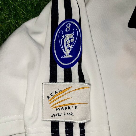 Zidane Real Madrid Centenary 2001 2002 UEFA Soccer Jersey Shirt L SKU# 134748 - Picture 4 of 10